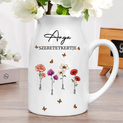 Személyre Szabott Kerámia “Szeretetkert” Váza - Anyák Napja Emlékére