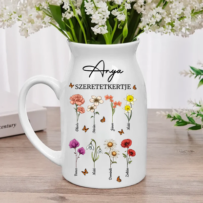 Személyre Szabott Kerámia “Szeretetkert” Váza - Anyák Napja Emlékére