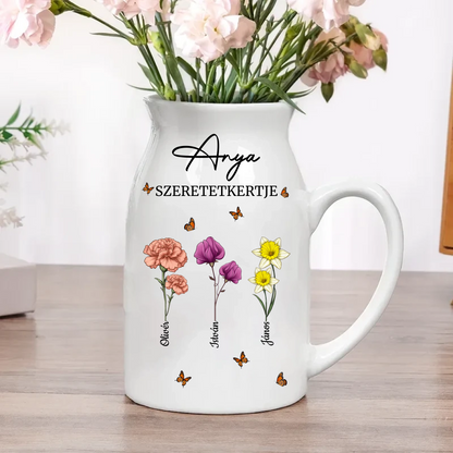 Személyre Szabott Kerámia “Szeretetkert” Váza - Anyák Napja Emlékére